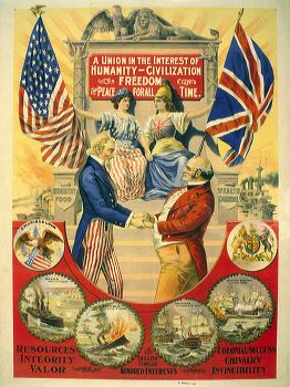 Vintage World War II Poster of Uncle Sam Shaking Hands with a